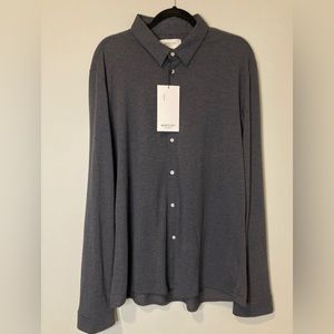 Ministry of Supply Men’s Merino Wool Composite Dress Shirt Dark Grey XL